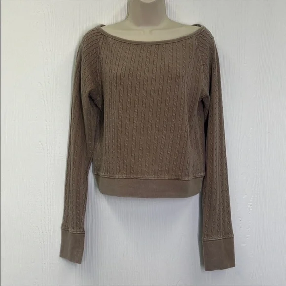 Free People - NWT Dutch Coco Cable Knit Long Sleeve Lightweight Blouse Large - Picture 3 of 13